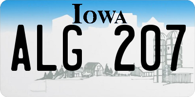 IA license plate ALG207