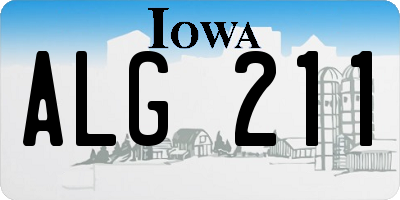 IA license plate ALG211