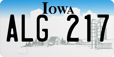 IA license plate ALG217