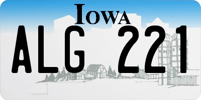 IA license plate ALG221