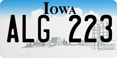 IA license plate ALG223