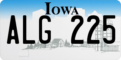 IA license plate ALG225