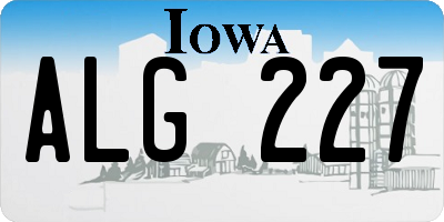 IA license plate ALG227