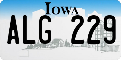IA license plate ALG229