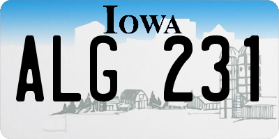 IA license plate ALG231