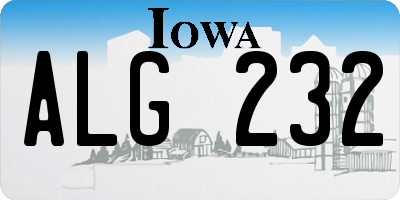 IA license plate ALG232