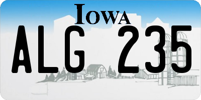 IA license plate ALG235