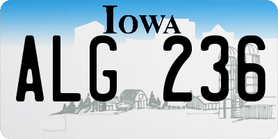 IA license plate ALG236