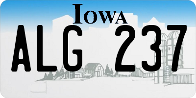 IA license plate ALG237