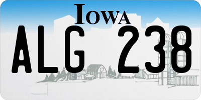 IA license plate ALG238