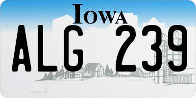 IA license plate ALG239