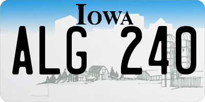 IA license plate ALG240