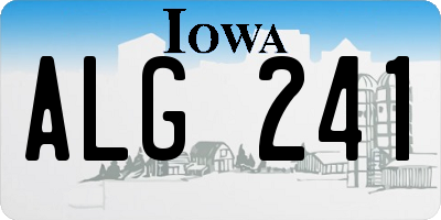 IA license plate ALG241