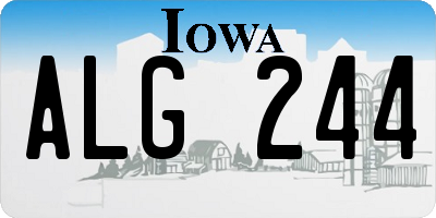 IA license plate ALG244