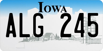 IA license plate ALG245