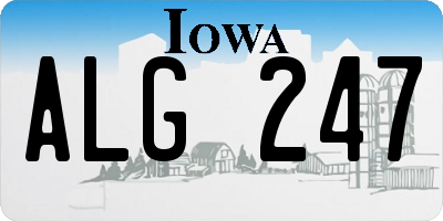 IA license plate ALG247