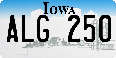 IA license plate ALG250