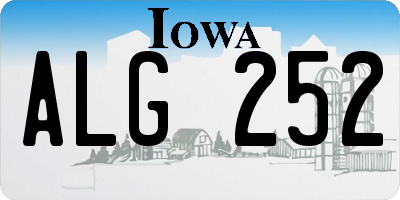 IA license plate ALG252