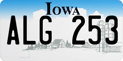 IA license plate ALG253