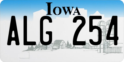 IA license plate ALG254