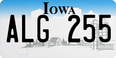 IA license plate ALG255