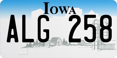 IA license plate ALG258