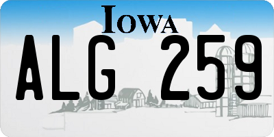 IA license plate ALG259