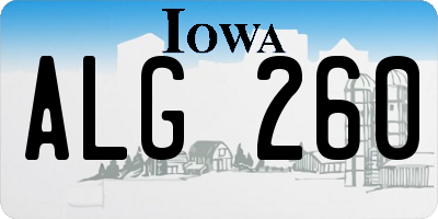 IA license plate ALG260