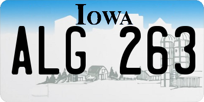 IA license plate ALG263