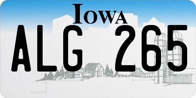 IA license plate ALG265