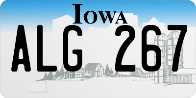 IA license plate ALG267