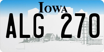 IA license plate ALG270