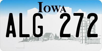 IA license plate ALG272