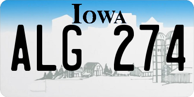 IA license plate ALG274