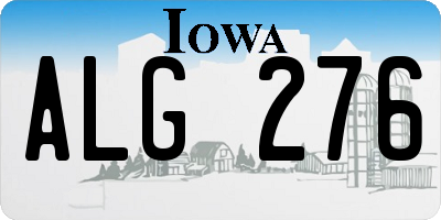 IA license plate ALG276