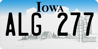 IA license plate ALG277