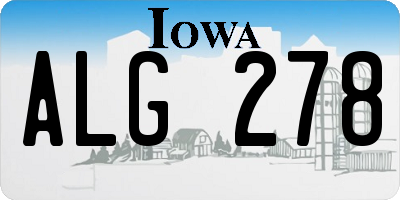 IA license plate ALG278