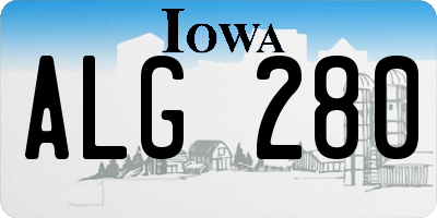 IA license plate ALG280