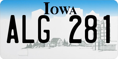 IA license plate ALG281