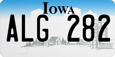 IA license plate ALG282