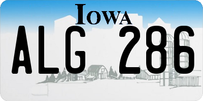 IA license plate ALG286