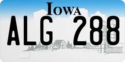 IA license plate ALG288