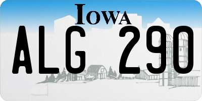 IA license plate ALG290