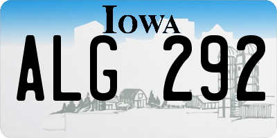 IA license plate ALG292