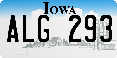 IA license plate ALG293