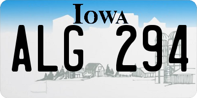 IA license plate ALG294
