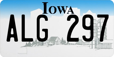 IA license plate ALG297