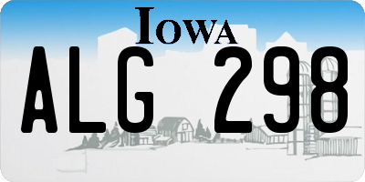 IA license plate ALG298
