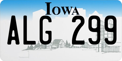 IA license plate ALG299