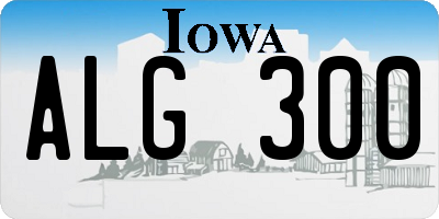 IA license plate ALG300